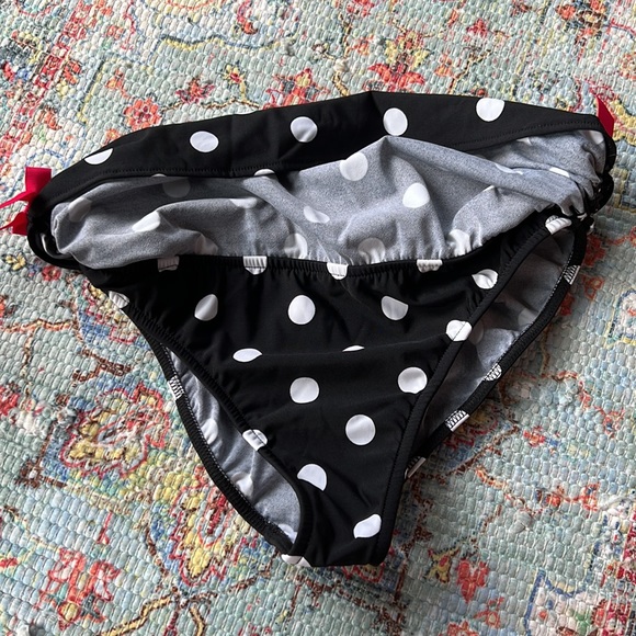 VENUS Marilyn Polka Dot Bikini Bottom Black & White Pink Size 12 - Picture 10 of 10